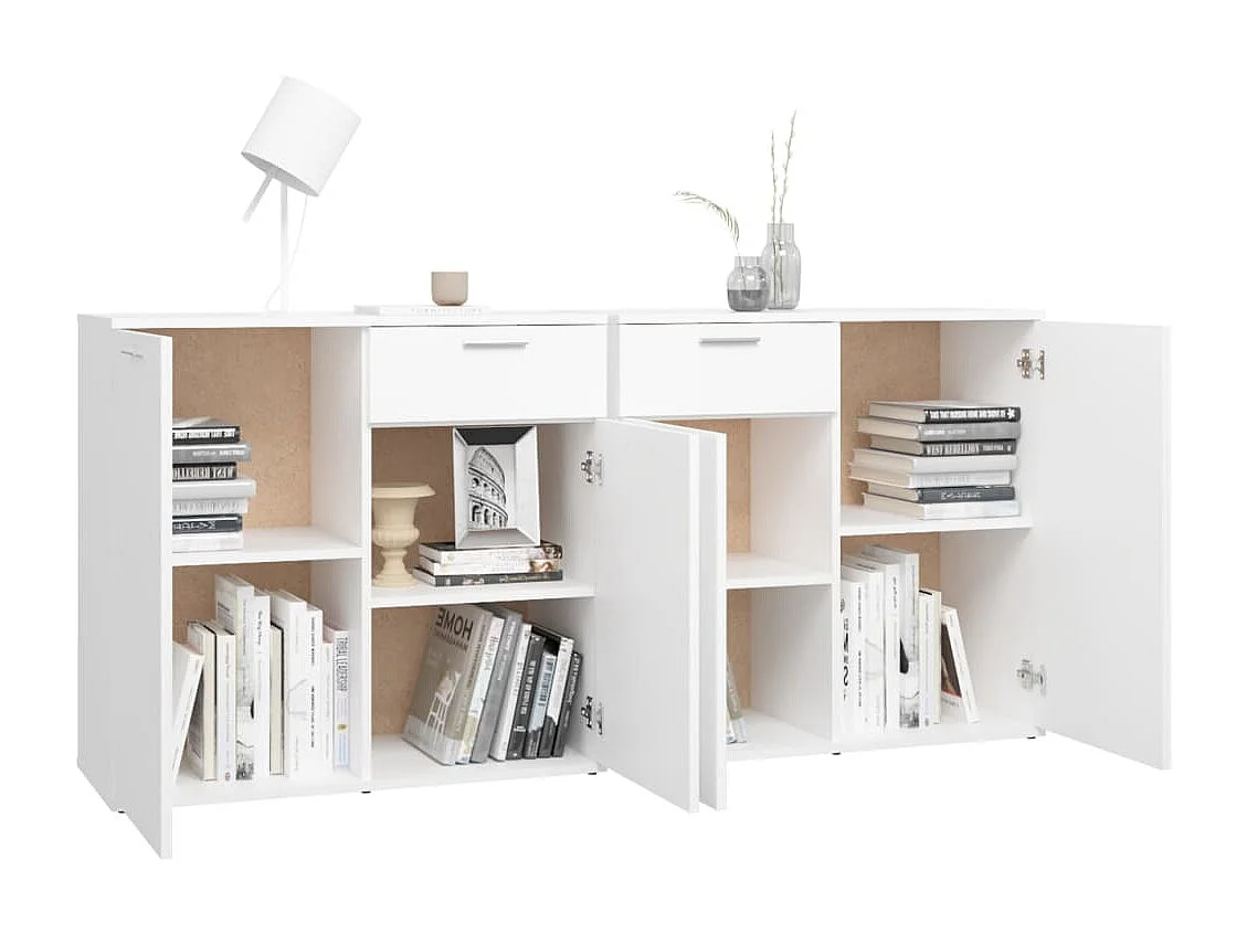 Buffet Blanc 160x36x75 cm Bois d'ingénierie