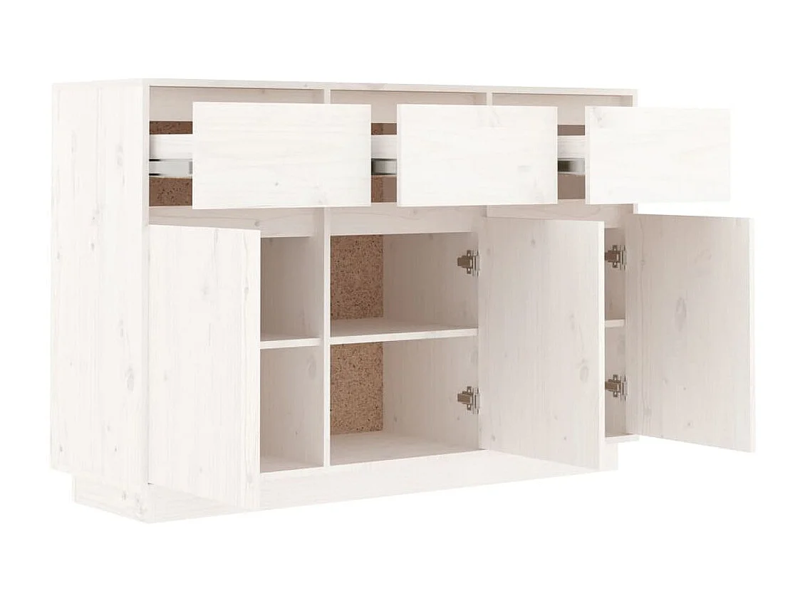 Aparador de madera maciza de pino blanco 110x34x75 cm