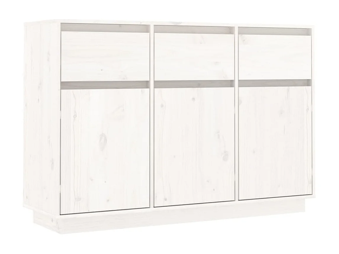 Sideboard Weiß 110x34x75 cm Massivholz Kiefer
