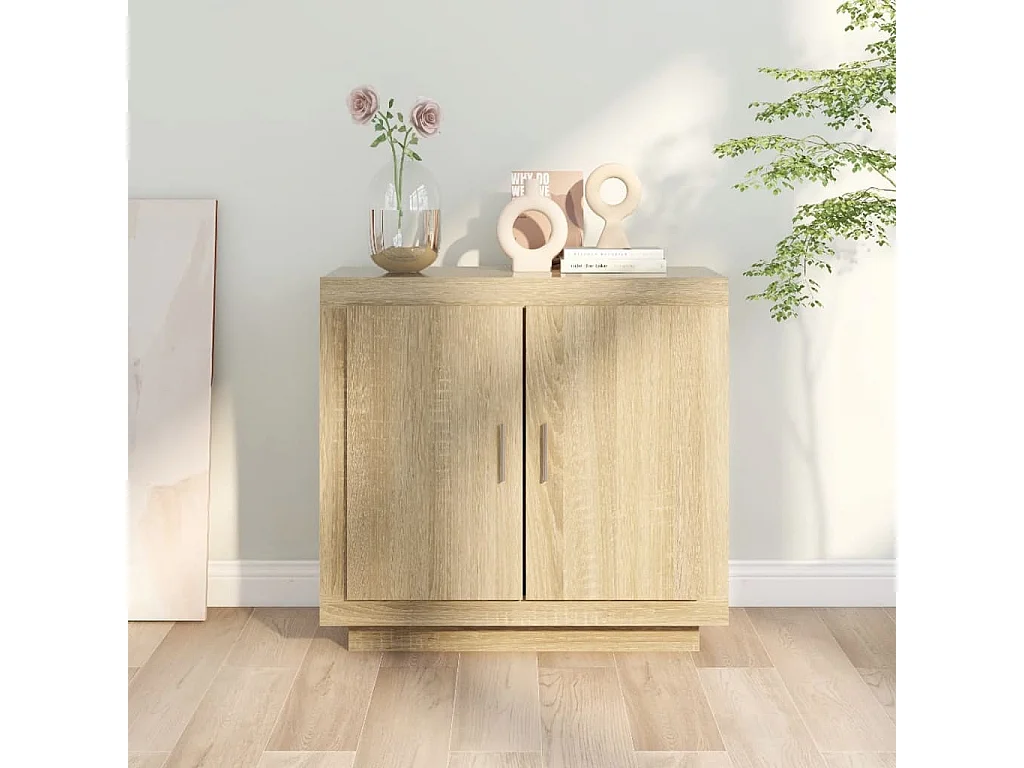 Dressoir 80x40x75 cm bewerkt hout sonoma eikenkleurig