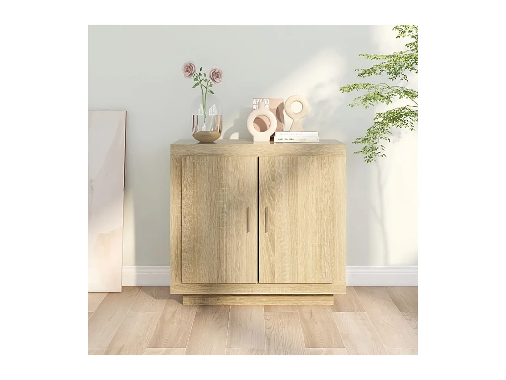 Dressoir 80x40x75 cm bewerkt hout sonoma eikenkleurig