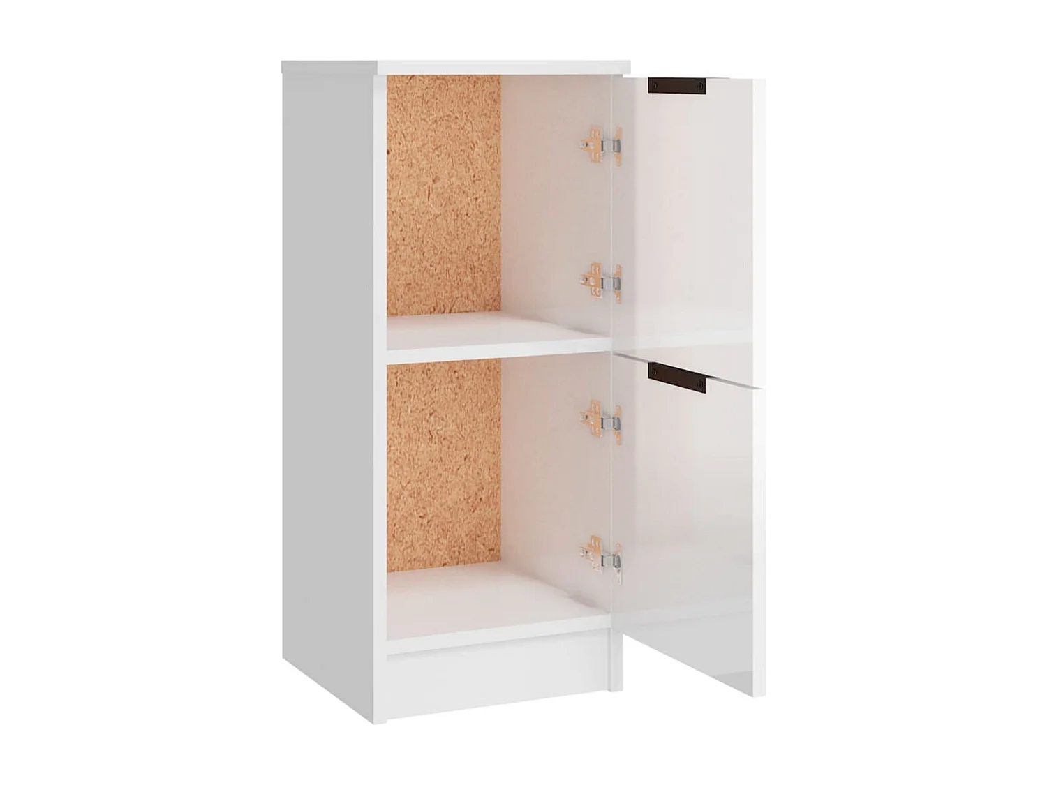 Dressoirs 3 st bewerkt hout hoogglans wit