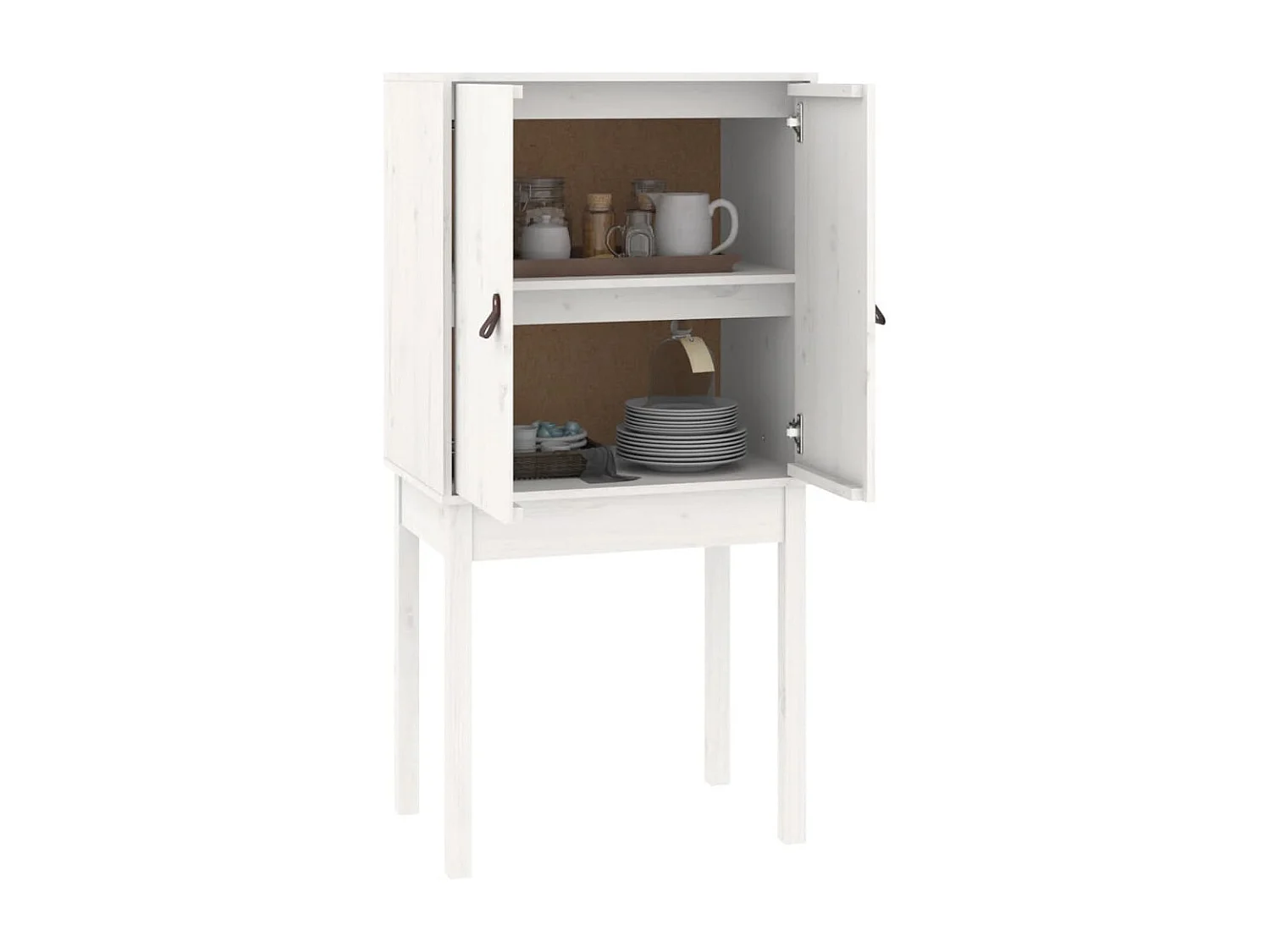 Buffet haut Blanc 60x40x120 cm Bois massif de pin