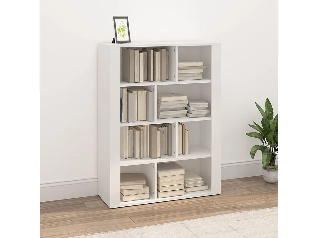 Credenza Bianca 80x30x106 cm in Legno Multistrato