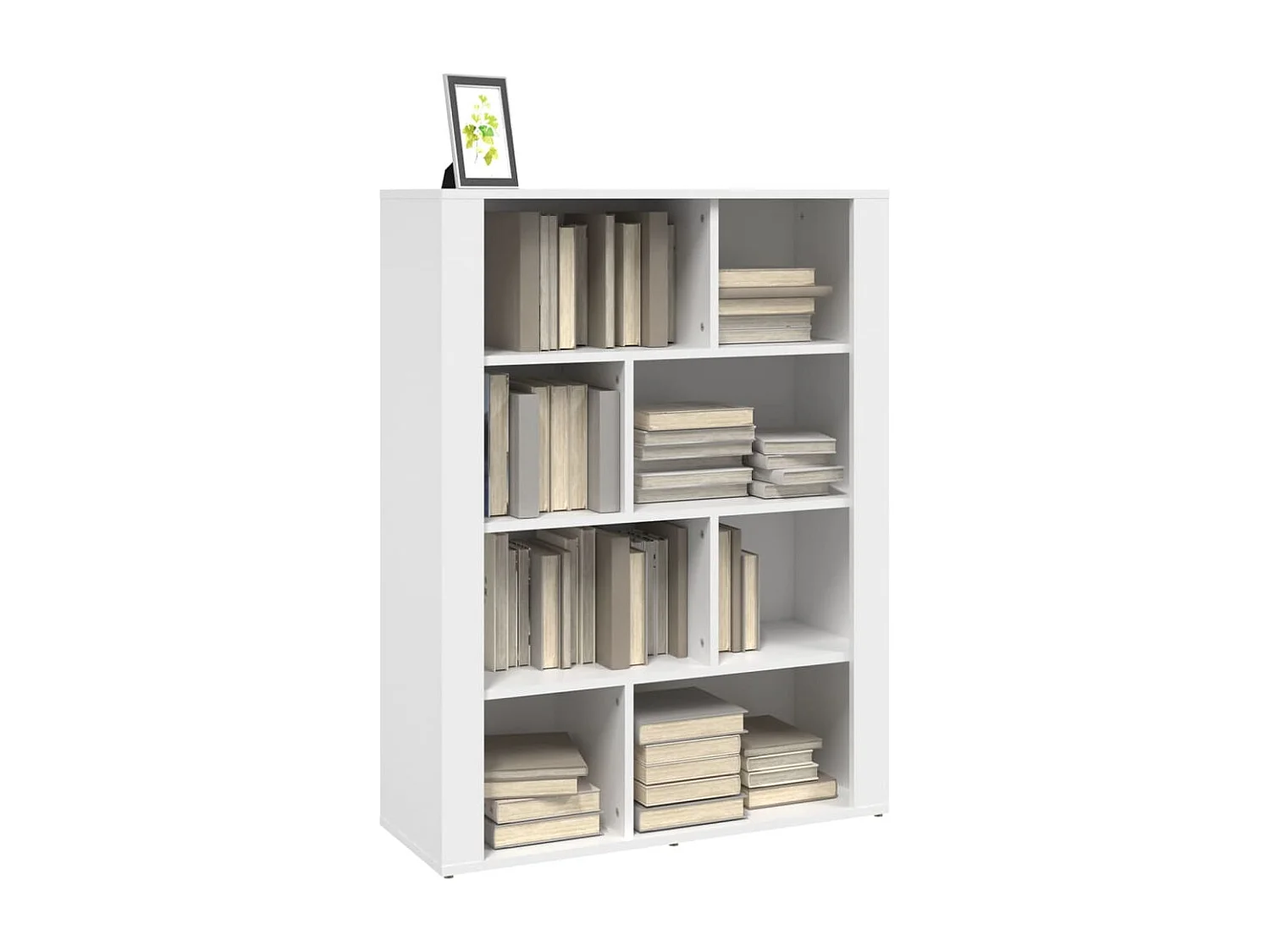 Credenza Bianca 80x30x106 cm in Legno Multistrato