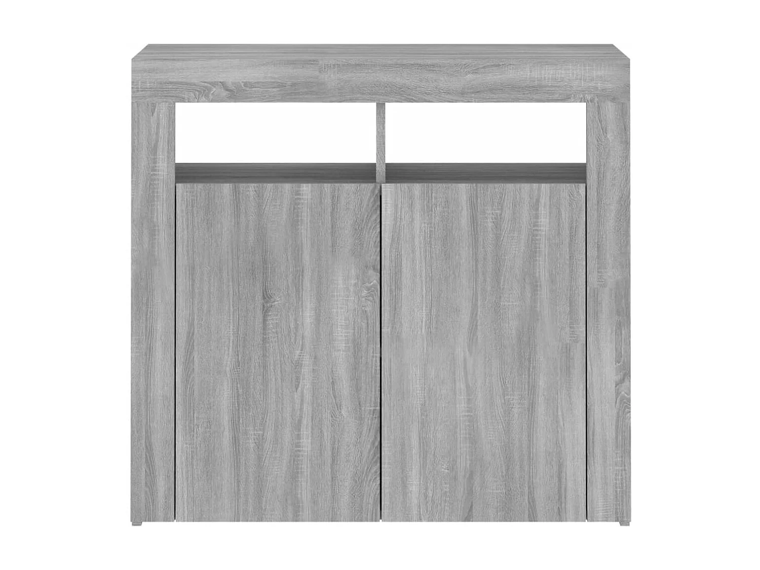 Aparador com luzes LED 80x35x75 cm cinzento sonoma