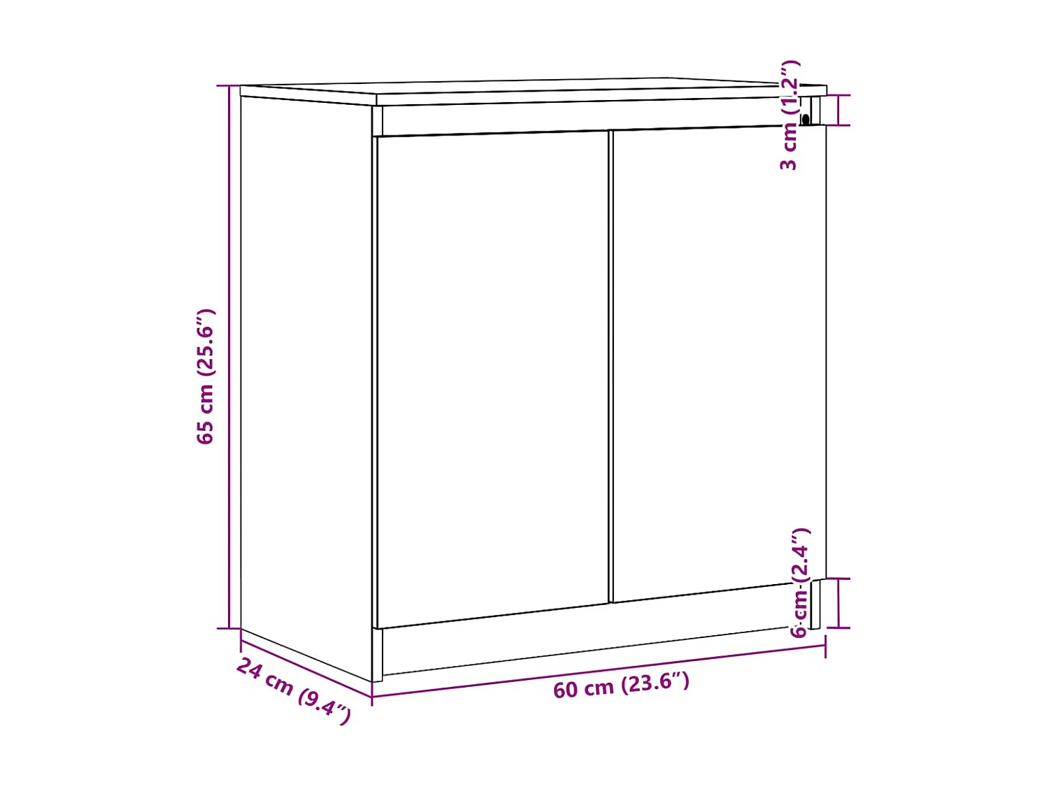 Armoire latérale marron miel 60x36x65 cm bois de pin massif