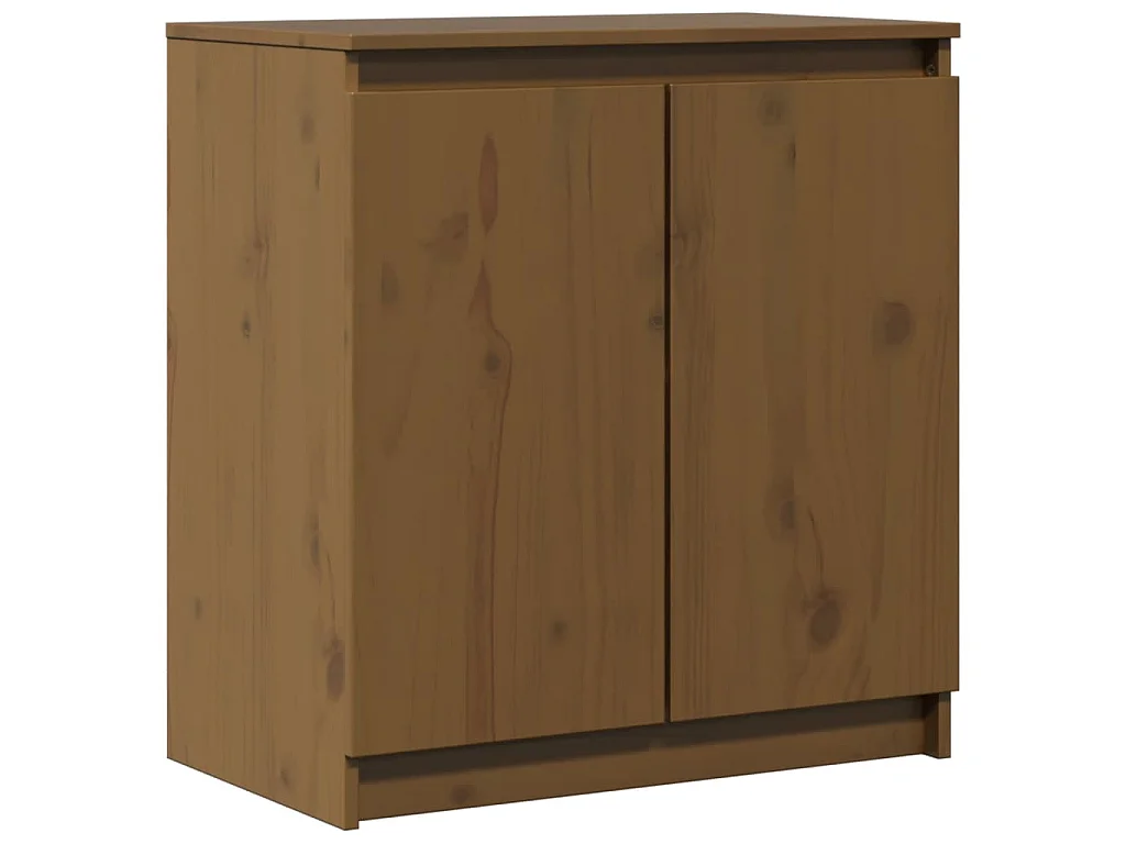 Armario auxiliar madera maciza de pino marrón miel 60x36x65 cm