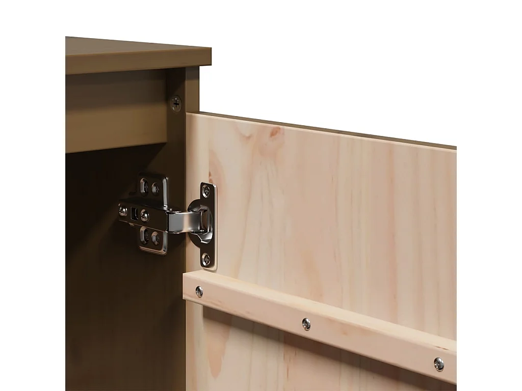 Armario auxiliar madera maciza de pino marrón miel 60x36x65 cm