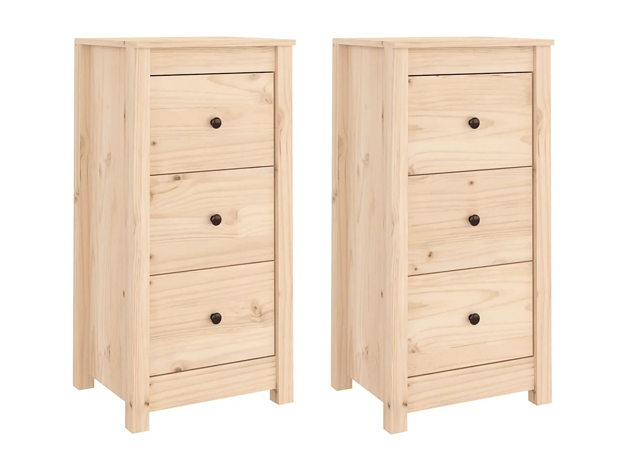 Buffets 2 pcs 40x35x80 cm bois massif de pin