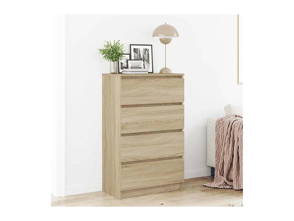 Dressoir 60x35x98,5 cm bewerkt hout sonoma eikenkleurig