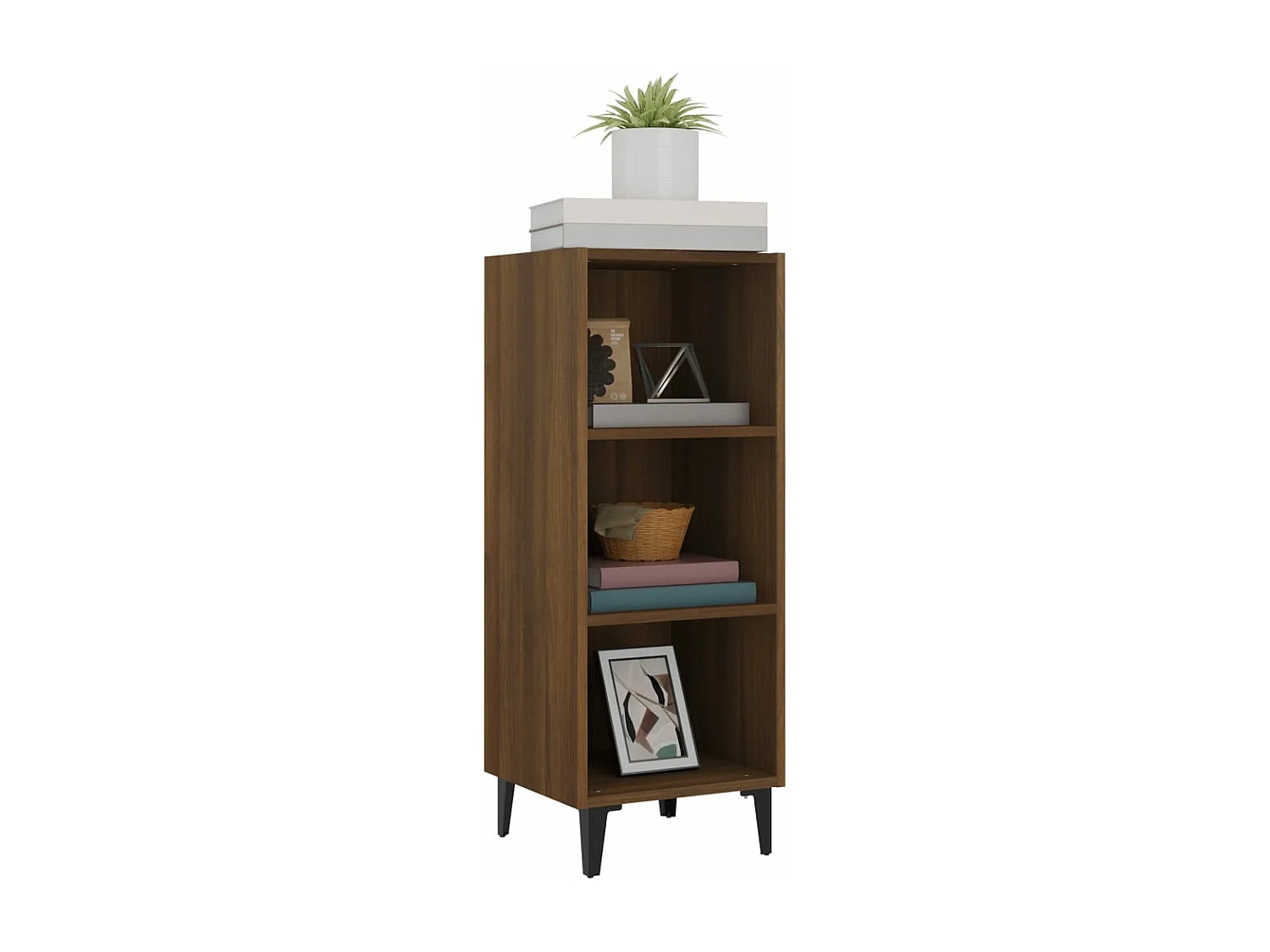 Buffet chêne marron 34,5x32,5x90 cm bois d'ingénierie