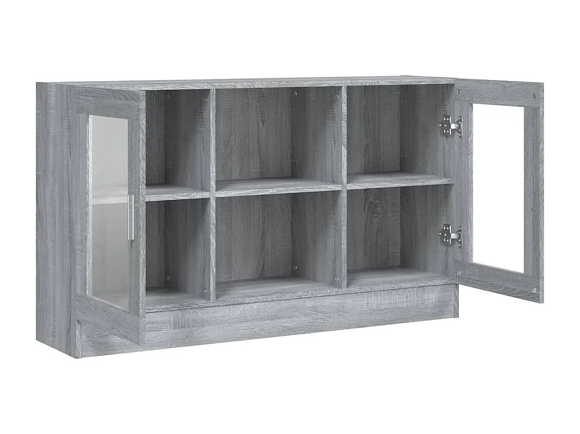 Vitrina madera contrachapada gris Sonoma 120x30,5x70 cm