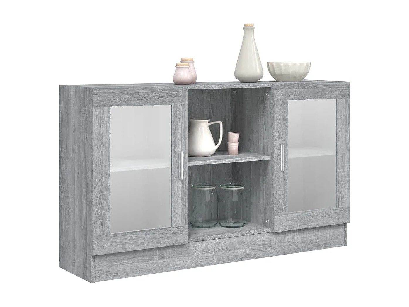 Vitrina madera contrachapada gris Sonoma 120x30,5x70 cm