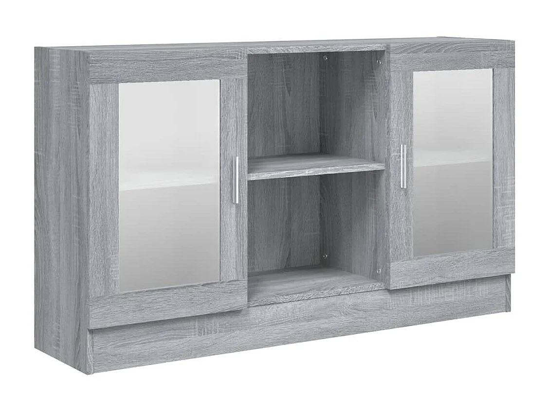 Mobile Vetrina Grigio Sonoma 120x30,5x70 cm Legno Multistrato