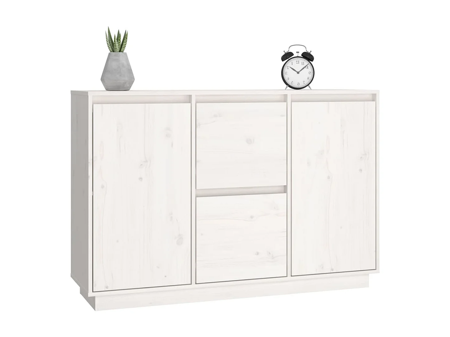 Buffet Blanc 111x34x75 cm Bois massif de pin