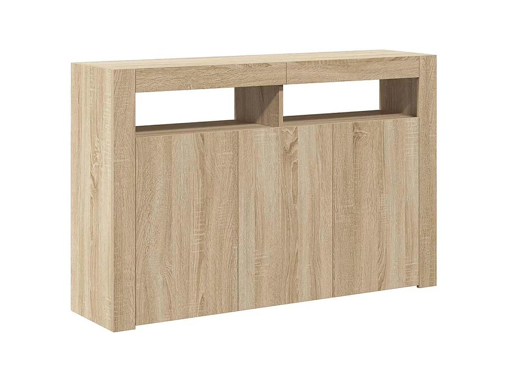 Credenza con Luci LED Rovere Sonoma 115,5x30x75 cm