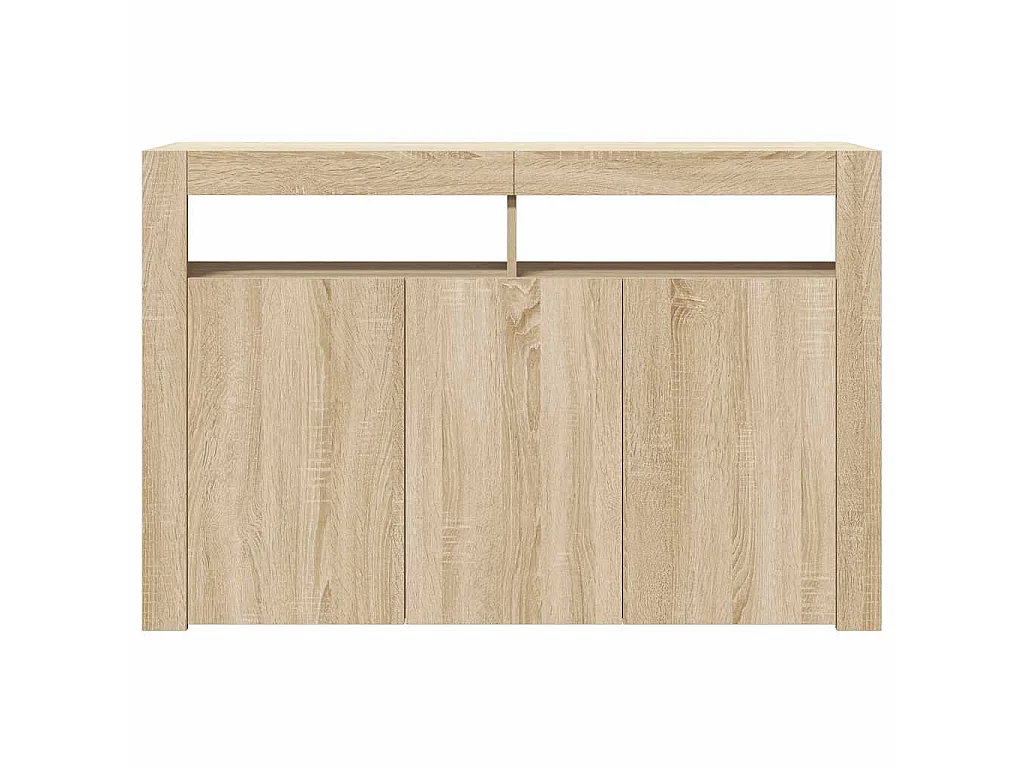 Credenza con Luci LED Rovere Sonoma 115,5x30x75 cm