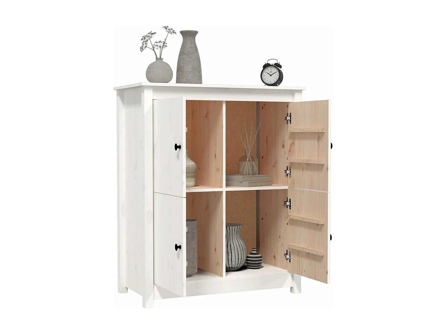 Buffet Blanc 83x41,5x100 cm Bois massif de pin