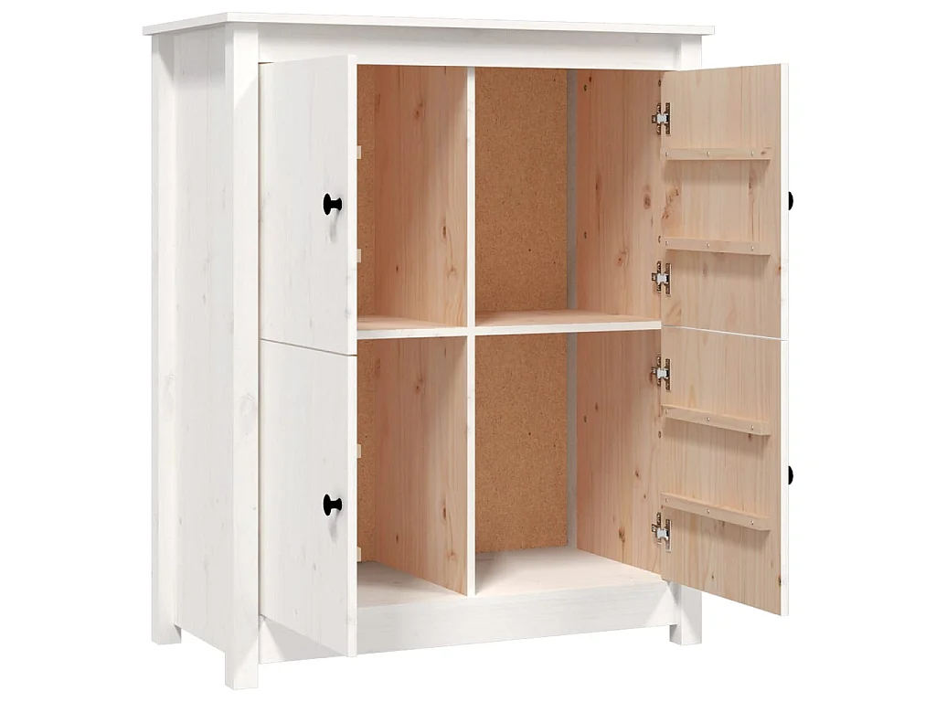 Sideboard Weiß 83x41,5x100 cm Massivholz Kiefer