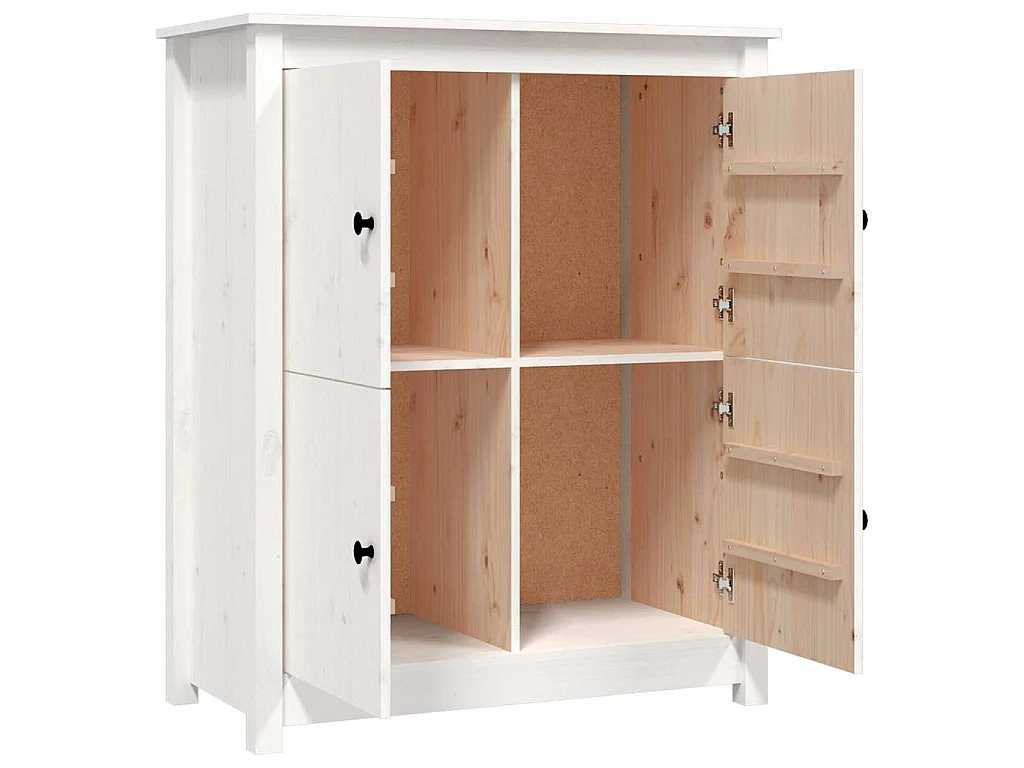 Aparador de madera maciza de pino blanco 83x41,5x100 cm