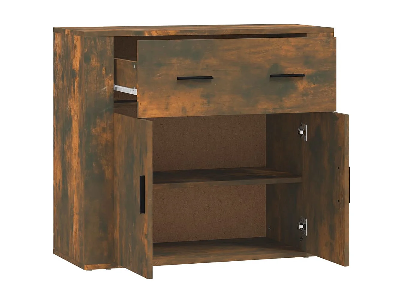 Credenza Rovere Fumo 80x33x70 cm in Legno Multistrato