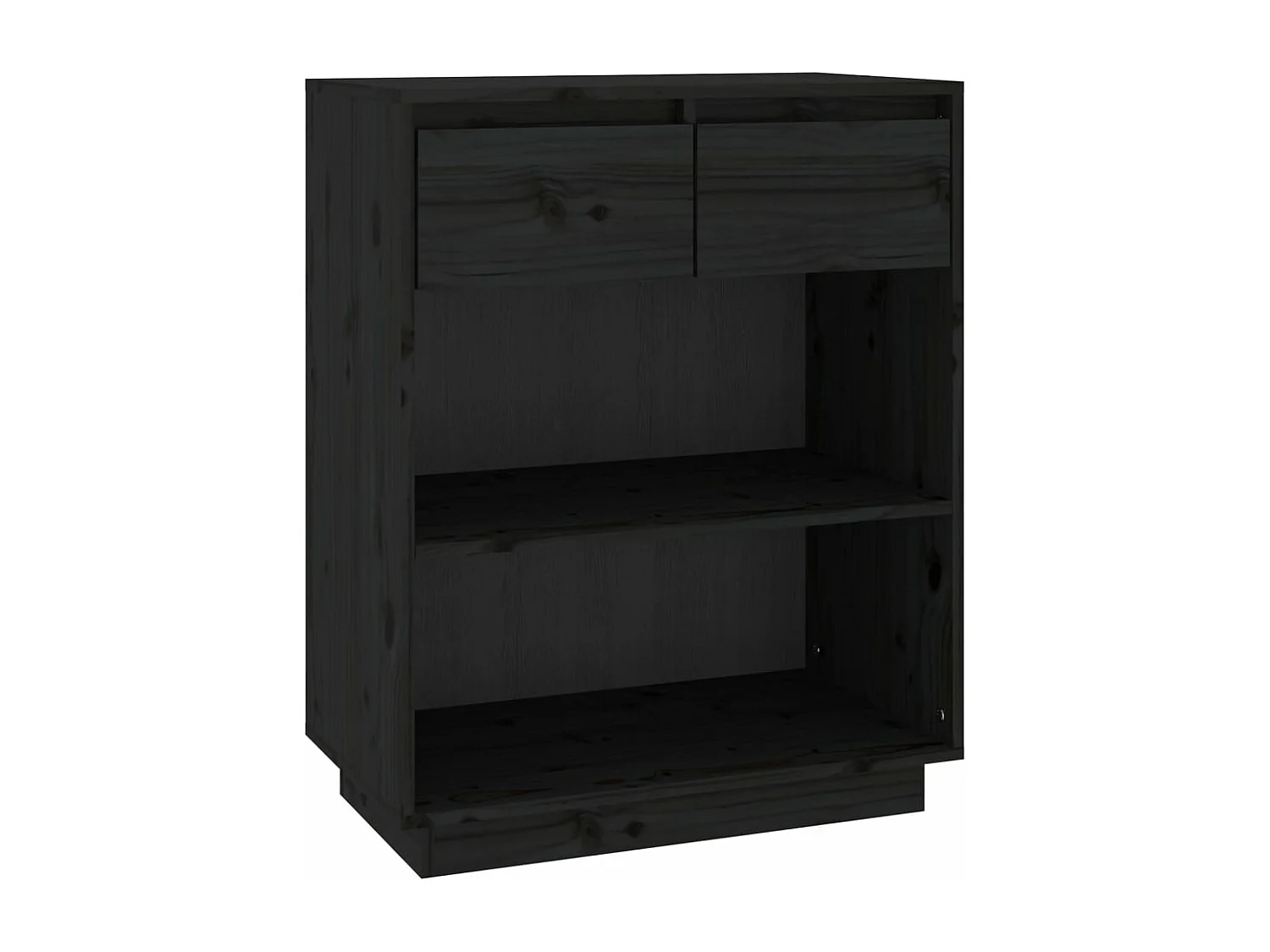 Wandkast 60x34x75 cm massief grenenhout zwart