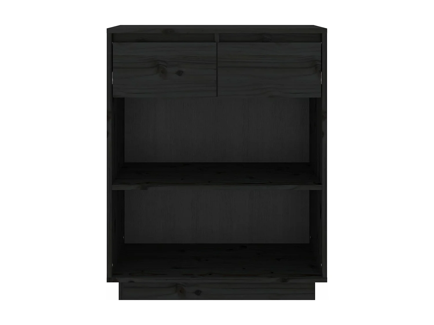 Wandkast 60x34x75 cm massief grenenhout zwart