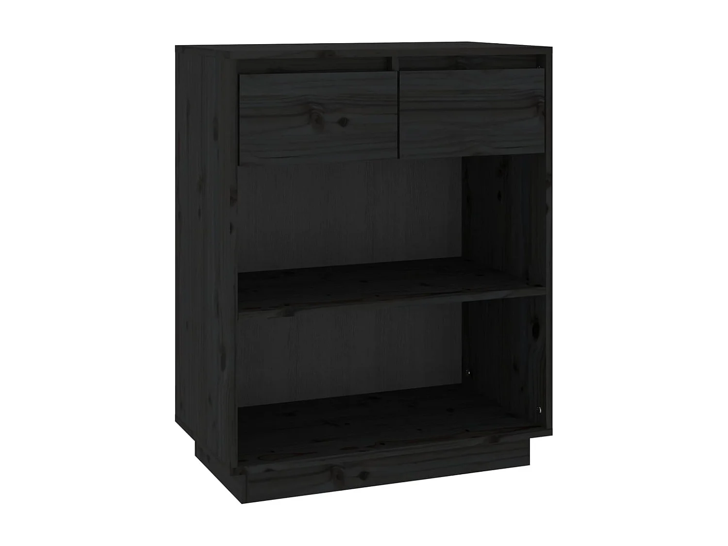 Wandkast 60x34x75 cm massief grenenhout zwart