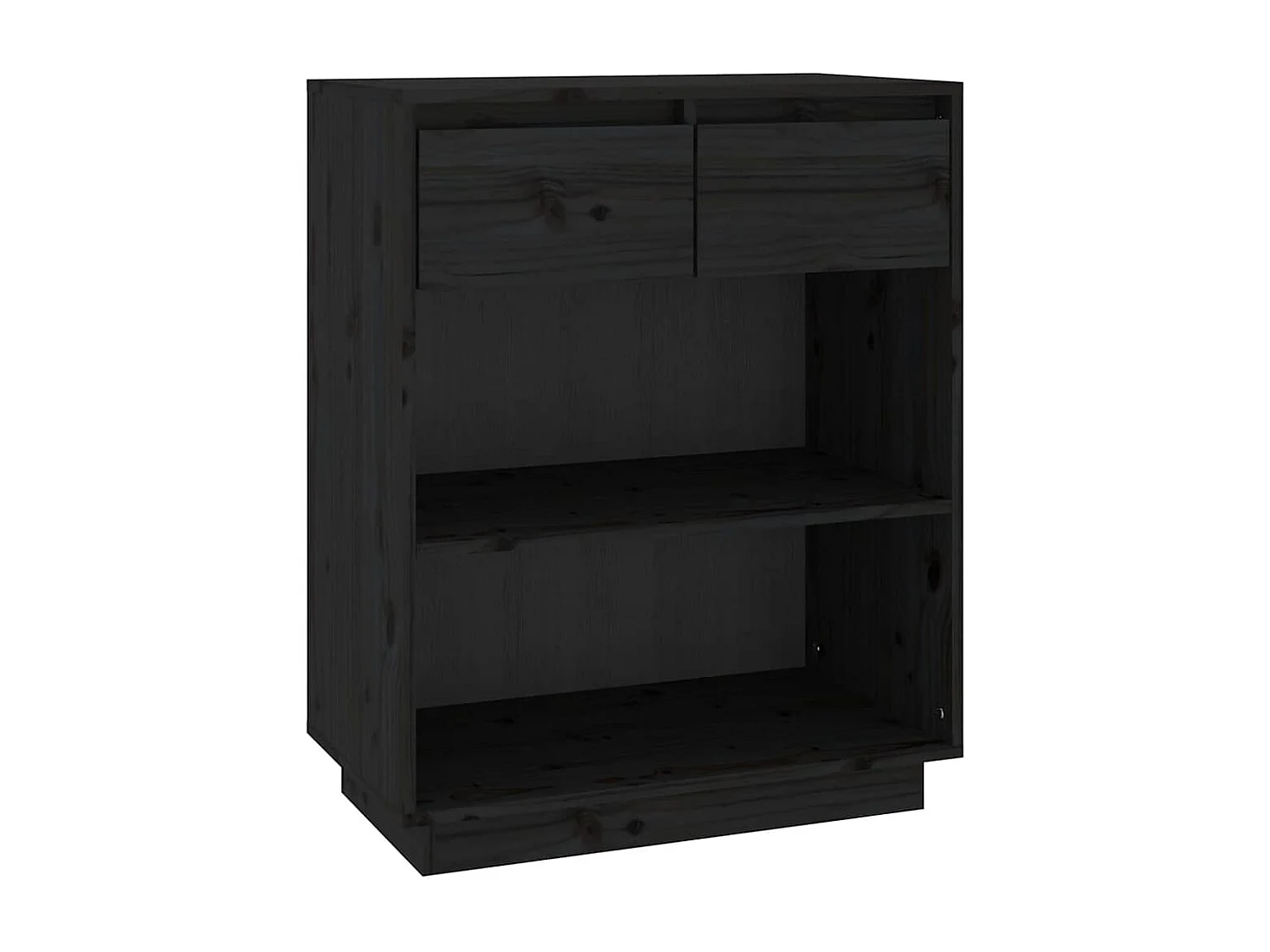 Wandkast 60x34x75 cm massief grenenhout zwart