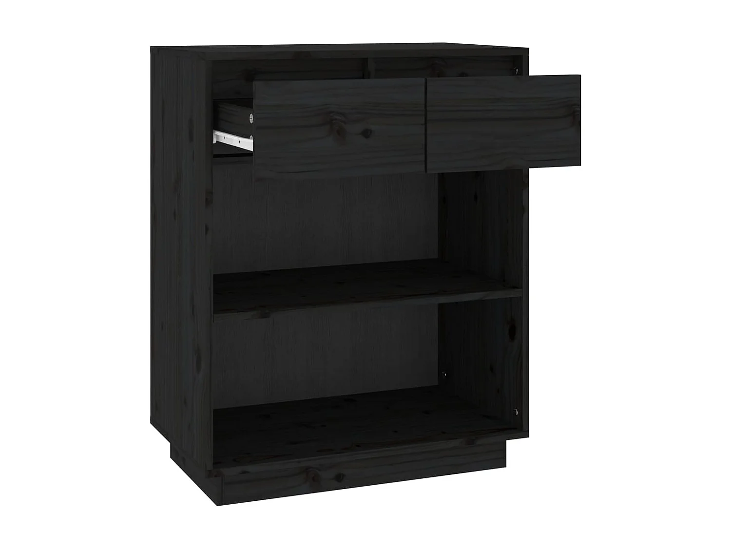 Wandkast 60x34x75 cm massief grenenhout zwart