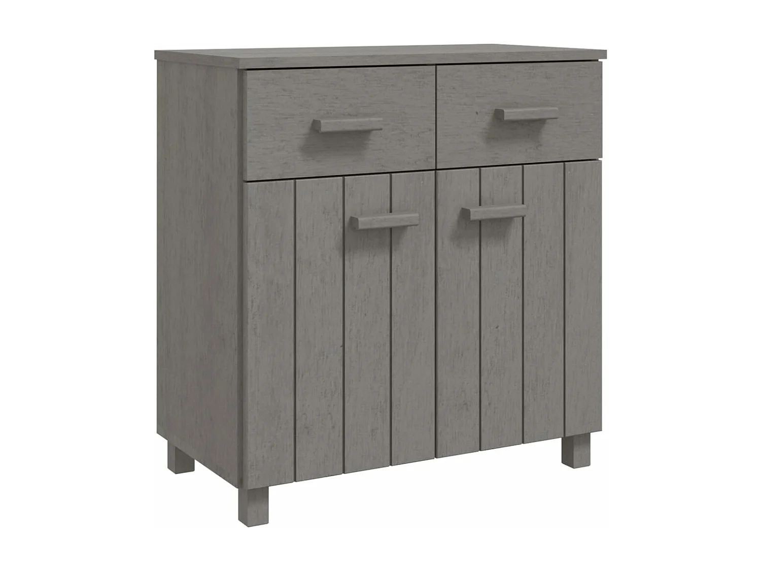 Buffet HAMAR Gris clair 79x40x80 cm Bois massif de pin