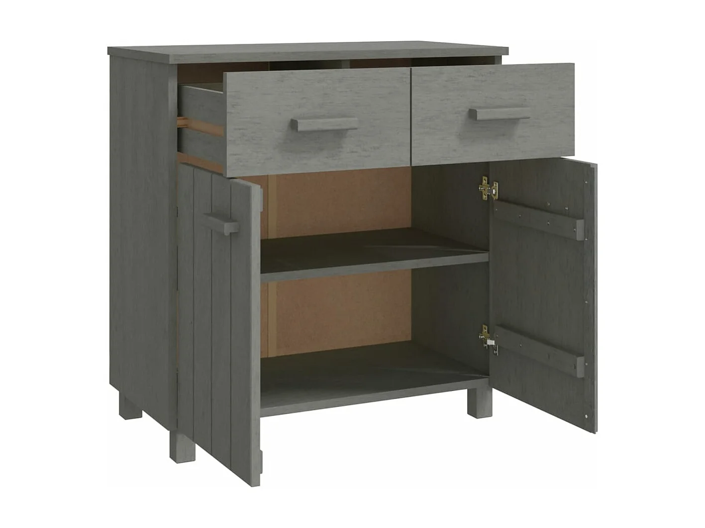 Buffet HAMAR Gris clair 79x40x80 cm Bois massif de pin
