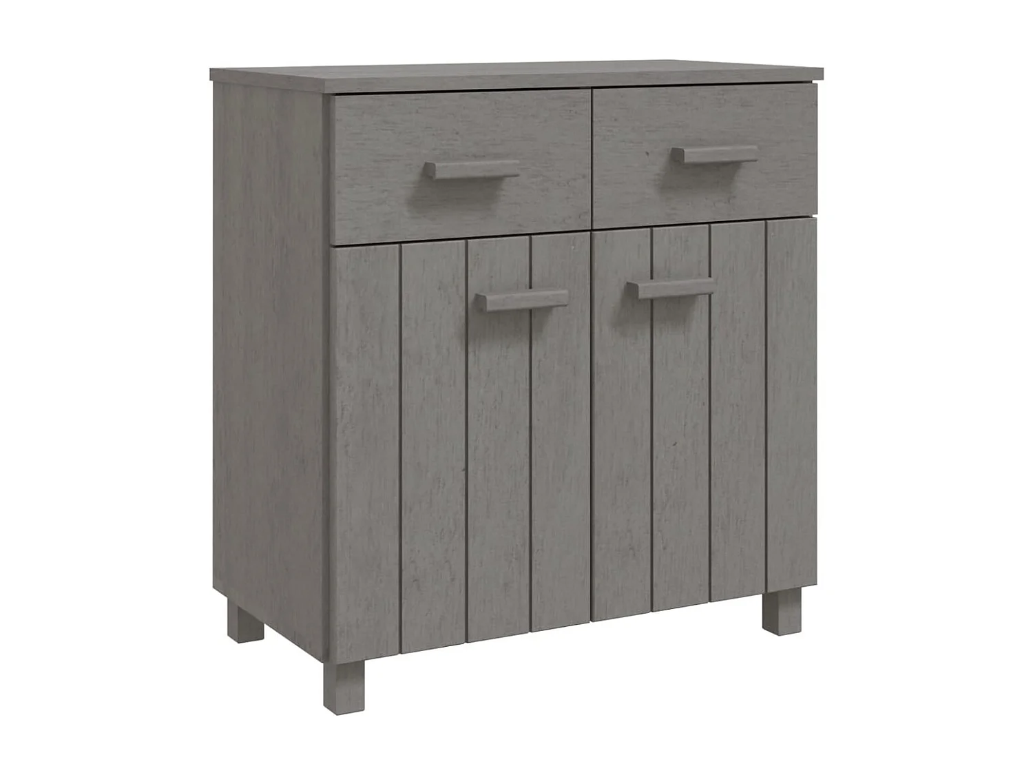 Buffet HAMAR Gris clair 79x40x80 cm Bois massif de pin