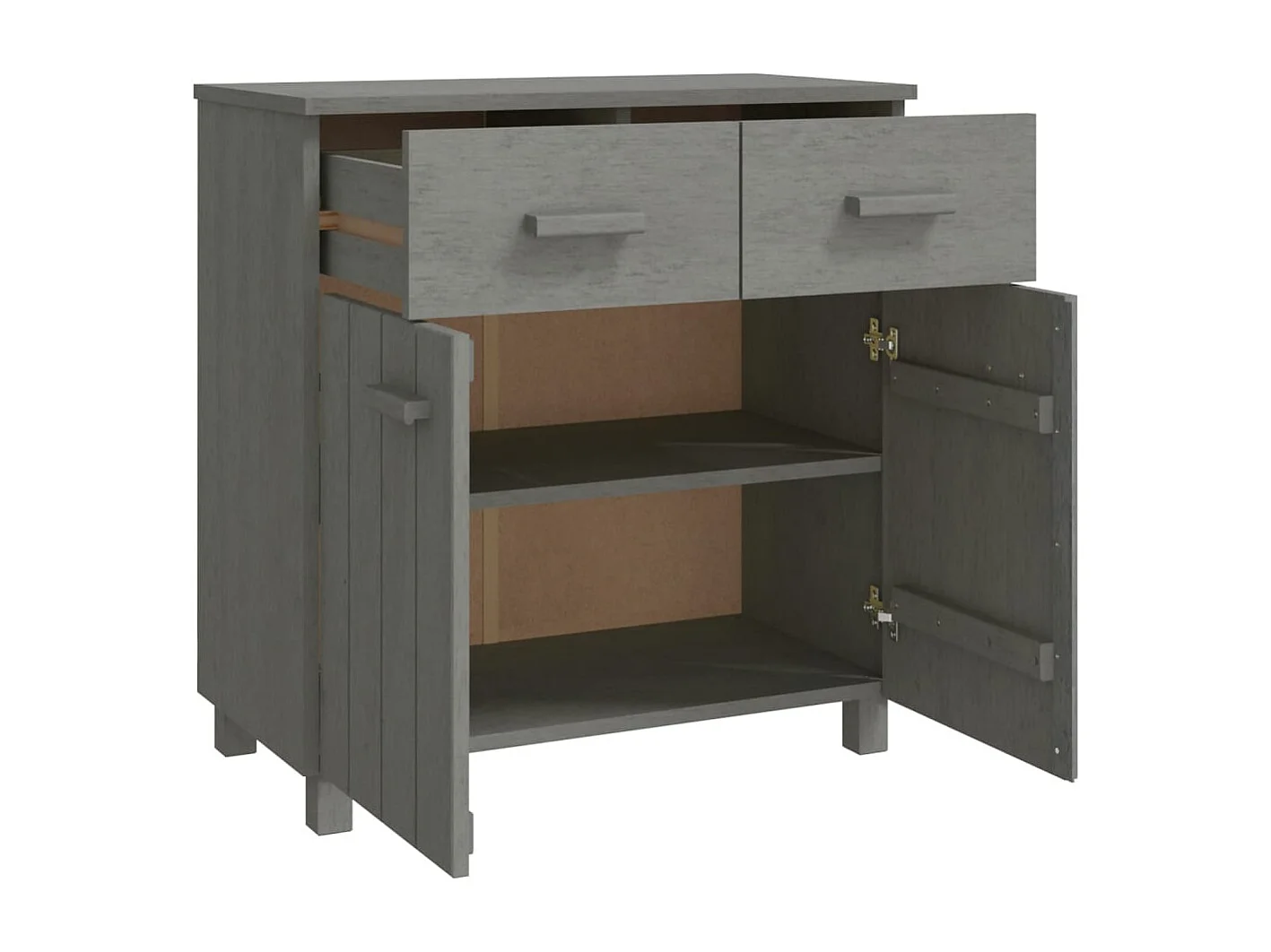 Buffet HAMAR Gris clair 79x40x80 cm Bois massif de pin