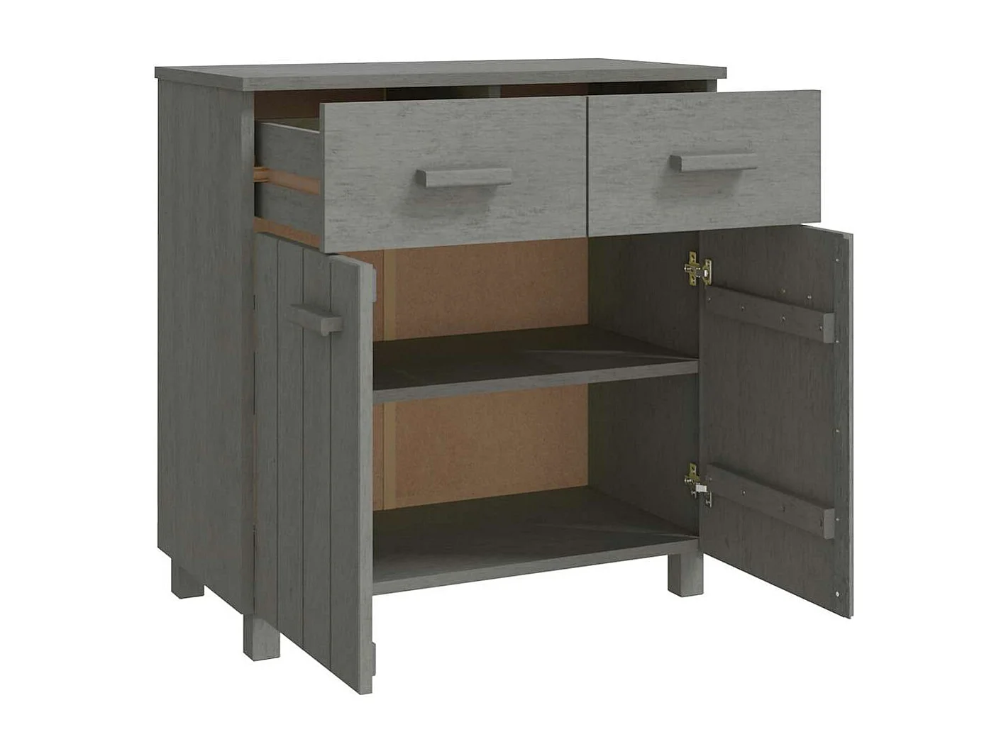 Buffet HAMAR Gris clair 79x40x80 cm Bois massif de pin