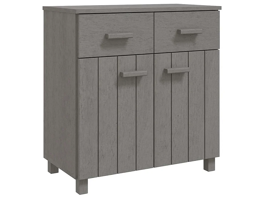 Dressoir HAMAR 79x40x80 cm massief grenenhout lichtgrijs