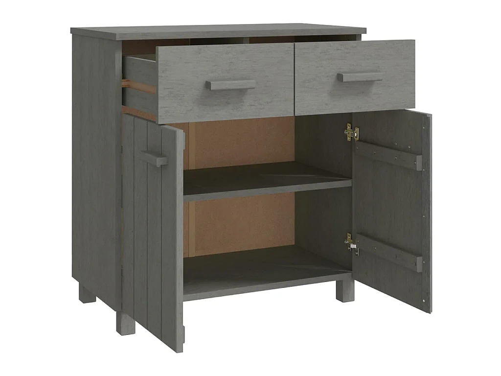 Dressoir HAMAR 79x40x80 cm massief grenenhout lichtgrijs