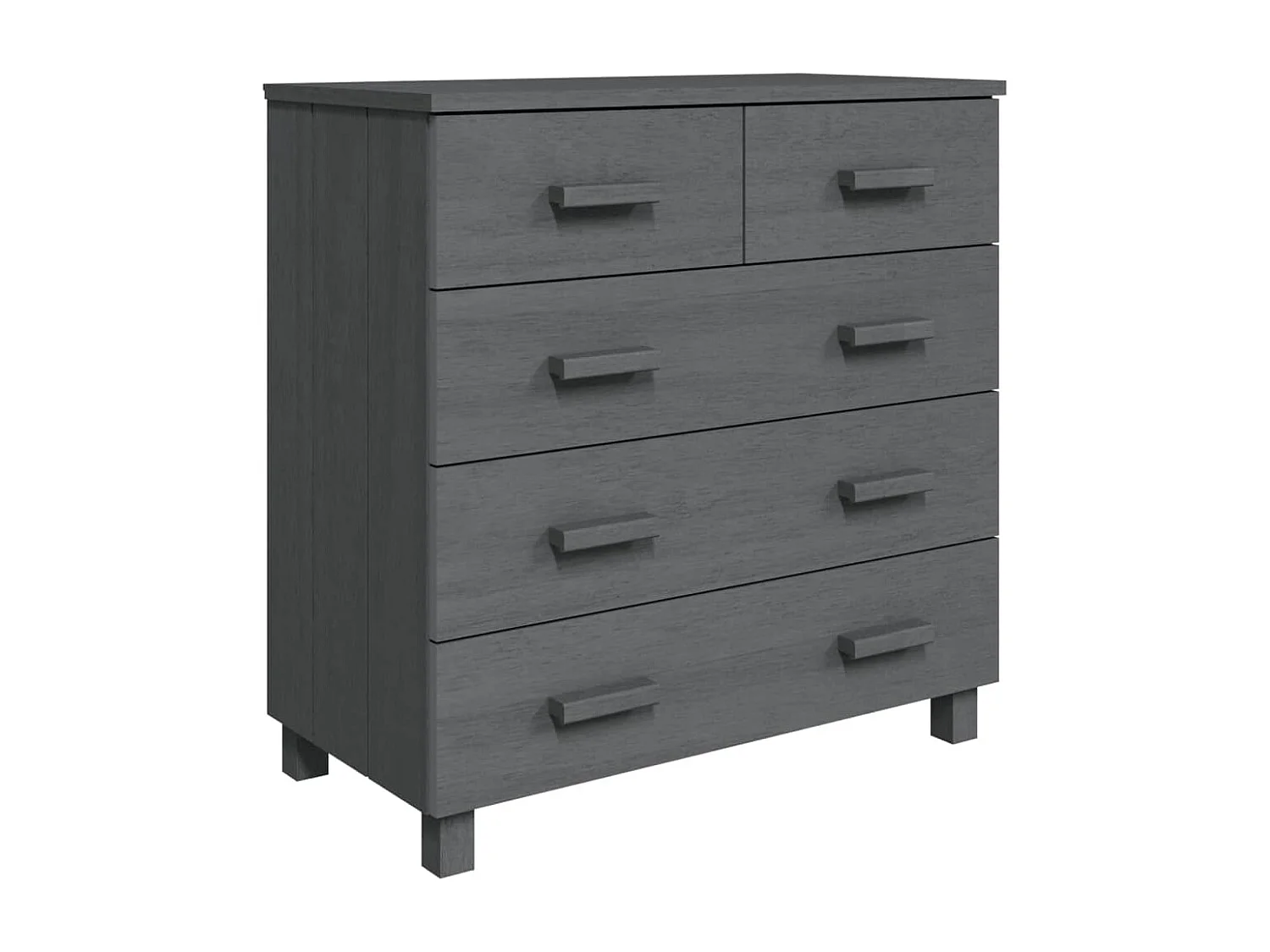 Sideboard HAMAR Dunkelgrau 79x40x80 cm Massivholz Kiefer