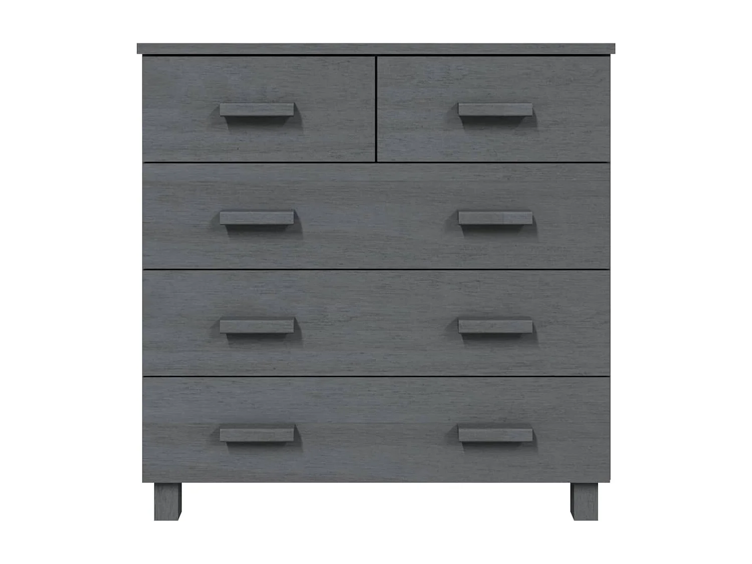Sideboard HAMAR Dunkelgrau 79x40x80 cm Massivholz Kiefer