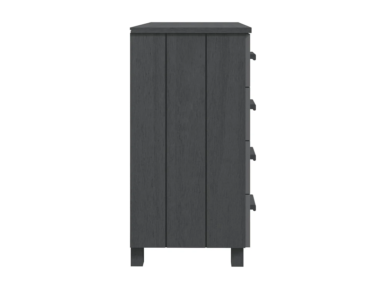 Sideboard HAMAR Dunkelgrau 79x40x80 cm Massivholz Kiefer