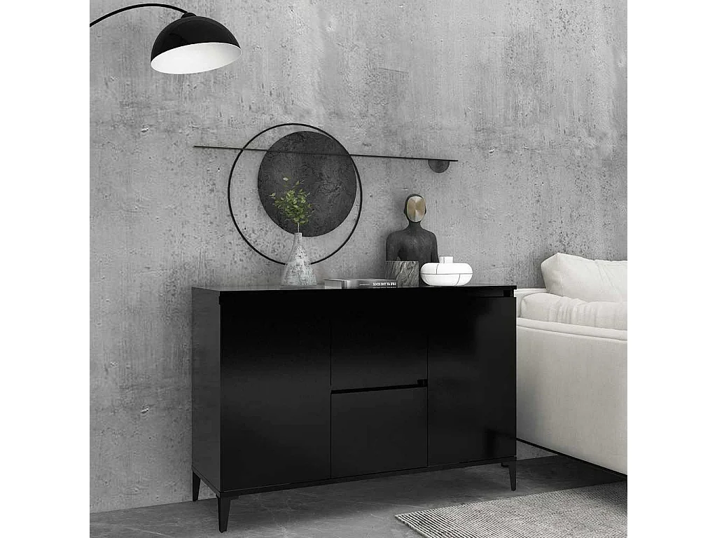 Sideboard Schwarz 102x35x70 cm Holzwerkstoff