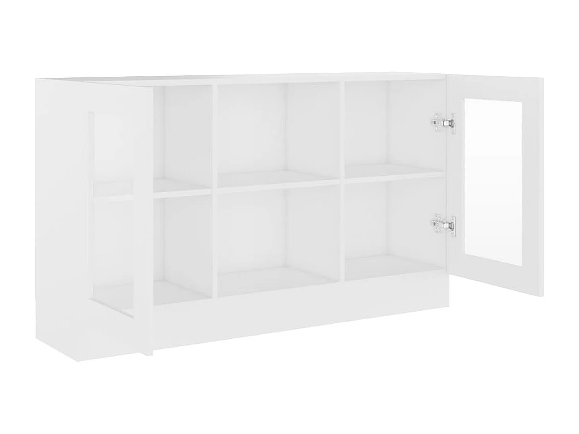 Vitrinekast 120x30,5x70 cm bewerkt hout wit