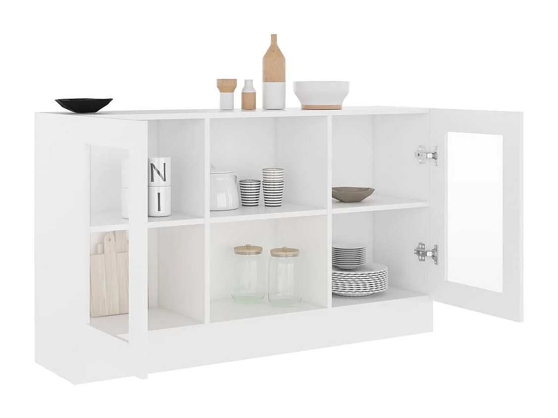 Armoire à vitrine Blanc 120x30,5x70 cm Bois d'ingénierie