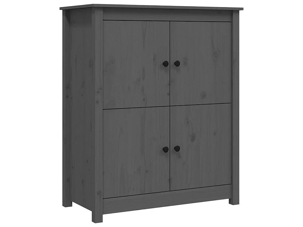 Sideboard Grau 83x41,5x100 cm Massivholz Kiefer