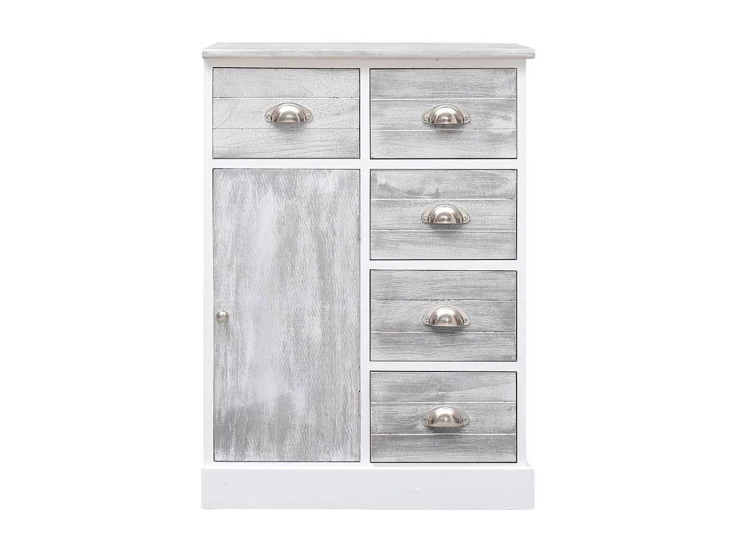 Buffet avec 10 tiroirs Gris 113x30x79 cm Bois