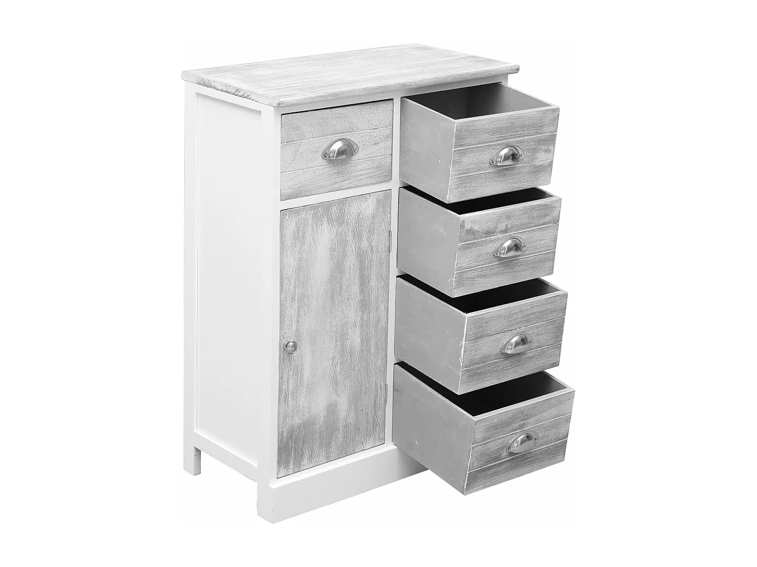 Buffet avec 10 tiroirs Gris 113x30x79 cm Bois