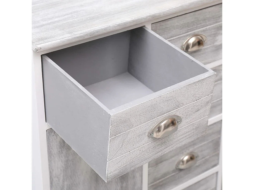 Buffet avec 10 tiroirs Gris 113x30x79 cm Bois