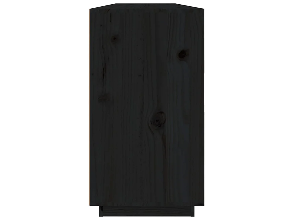 Buffet Noir 100x40x75 cm Bois massif de pin
