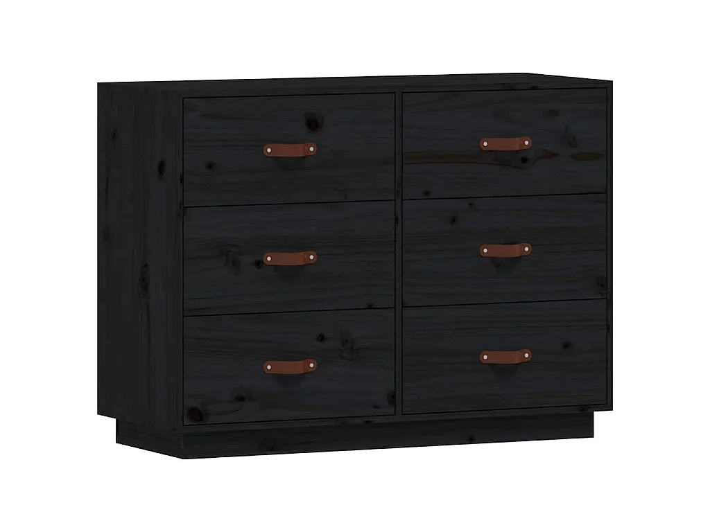 Dressoir 100x40x75 cm massief grenenhout zwart
